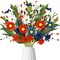 8-Bundle 4th of July Decorations – Red, White & Blue Artificial Silk Flowers for Patriotic Table Centerpieces, Vases, and Memorial Day Home Decor